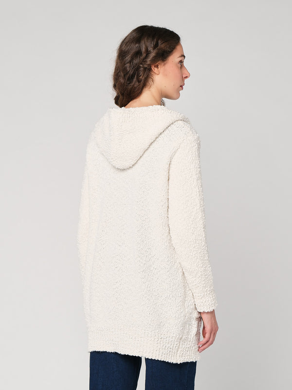 Cardigan buclé con cappuccio