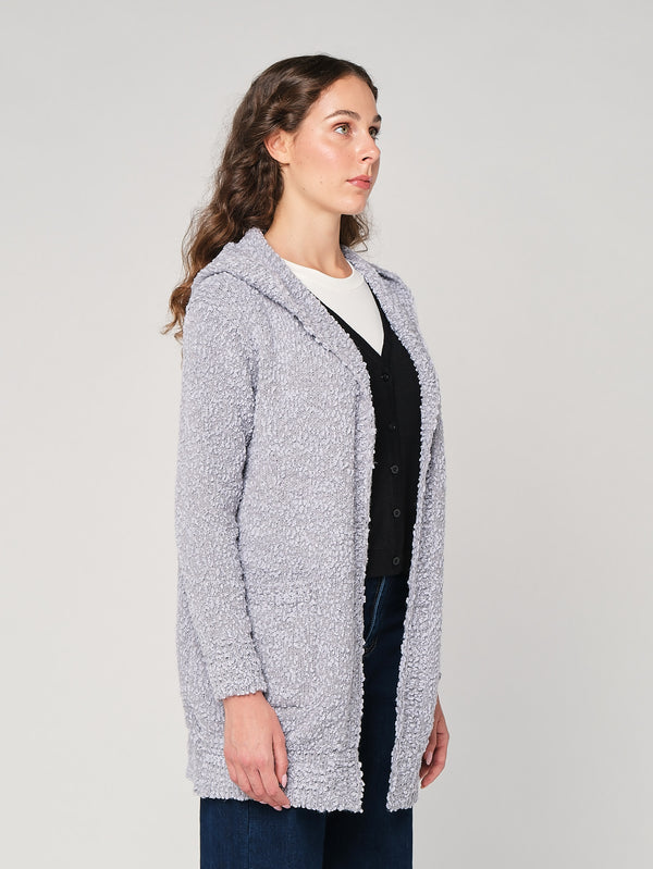 Cardigan buclé con cappuccio