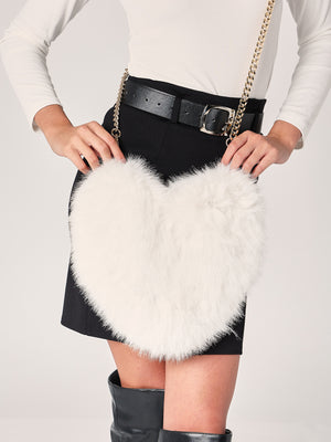 Borsa pelliccia cuore