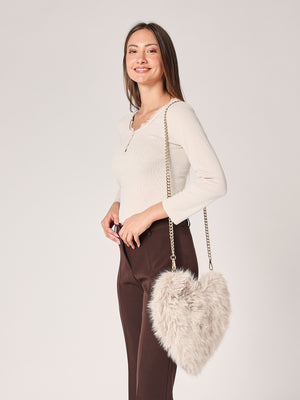 Borsa pelliccia cuore