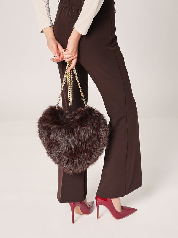 Borsa pelliccia cuore