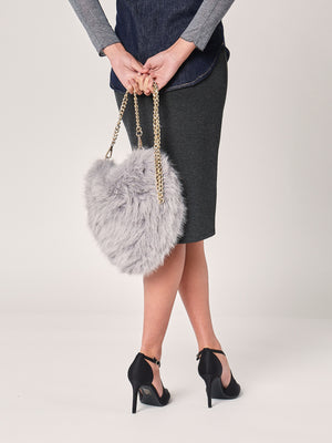 Borsa pelliccia cuore