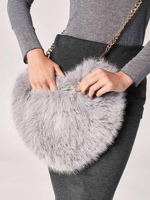 Borsa pelliccia cuore