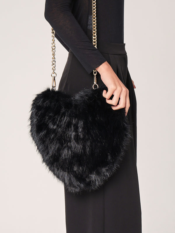 Borsa pelliccia cuore