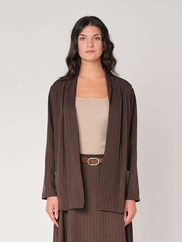 Offene gestreifte Jacke