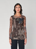 Maglia in fantasia con rete