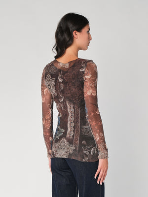 Maglia in fantasia con rete
