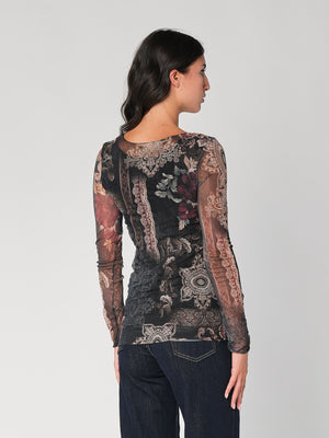 Maglia in fantasia con rete