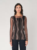 Maglia in fantasia con rete