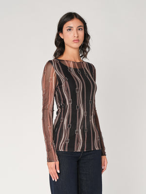 Maglia in fantasia con rete