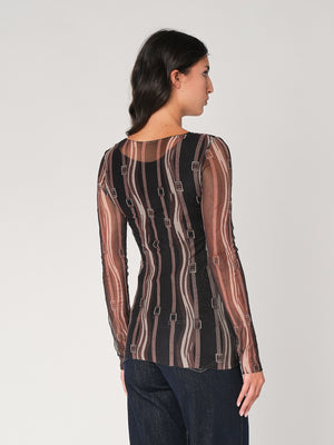 Maglia in fantasia con rete