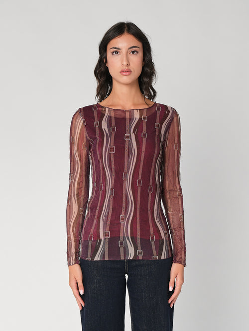 Gemustertes Hemd mit Mesh