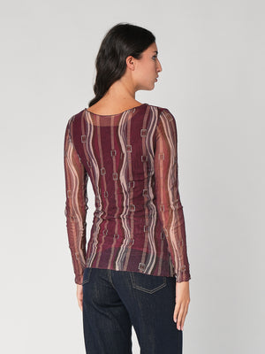 Maglia in fantasia con rete