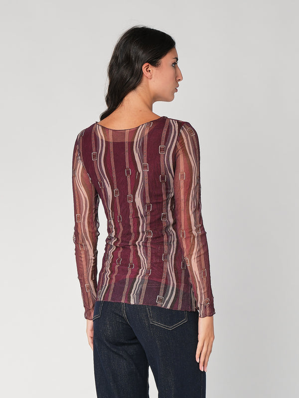 Maglia in fantasia con rete
