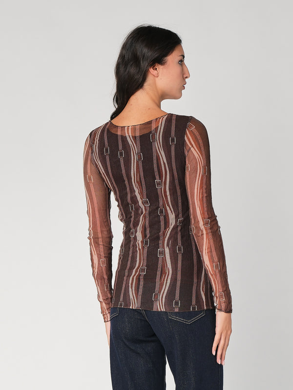 Maglia in fantasia con rete