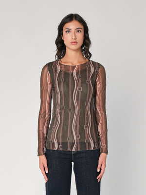 Maglia in fantasia con rete