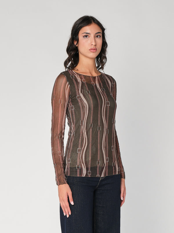 Maglia in fantasia con rete