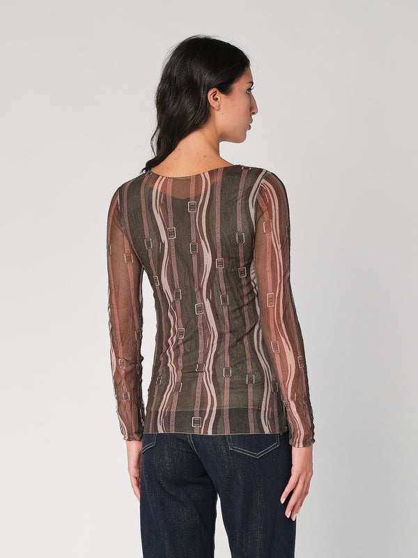 Maglia in fantasia con rete