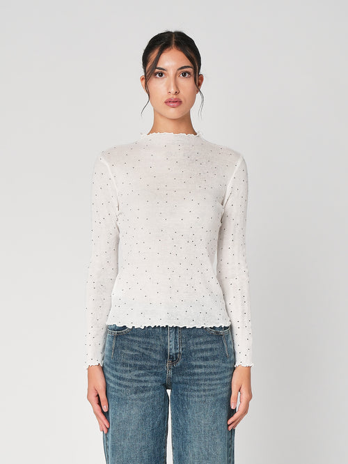 Stehkragen mit Polka-Dots