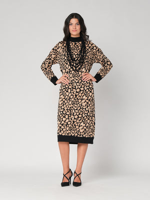 Abito maglia leopardato