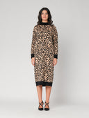 Abito maglia leopardato