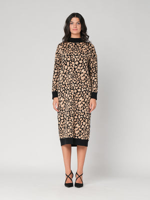 Abito maglia leopardato
