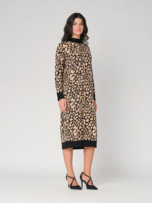 Abito maglia leopardato