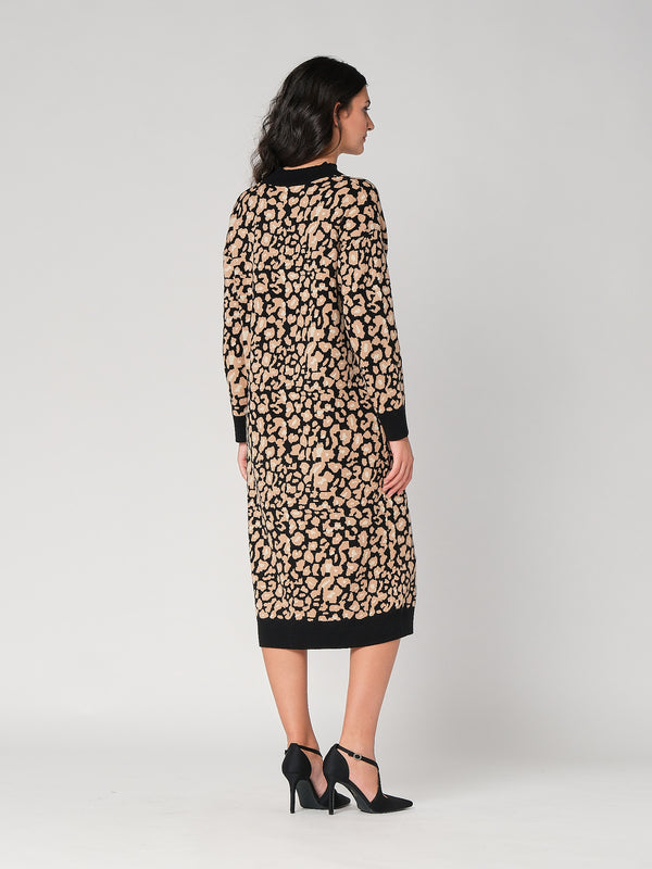 Abito maglia leopardato