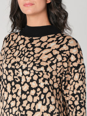 Abito maglia leopardato