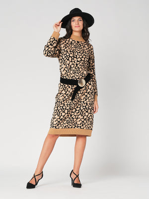 Abito maglia leopardato