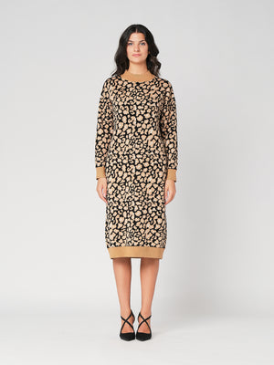 Abito maglia leopardato