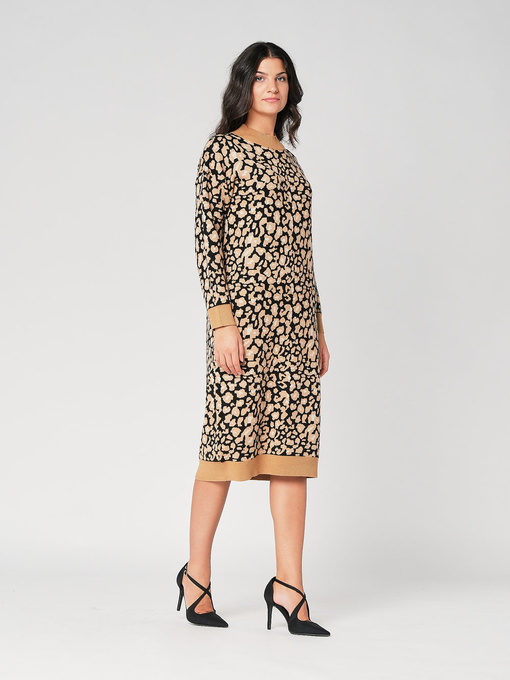 Abito maglia leopardato