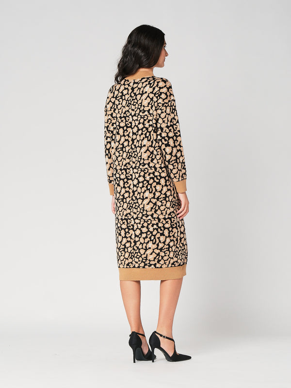 Abito maglia leopardato
