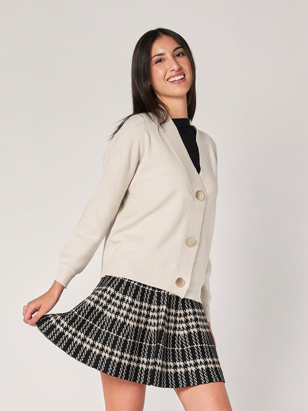 Maglia collo V con bottoni