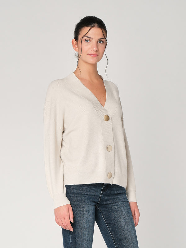 Maglia collo V con bottoni