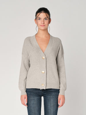 Maglia collo V con bottoni