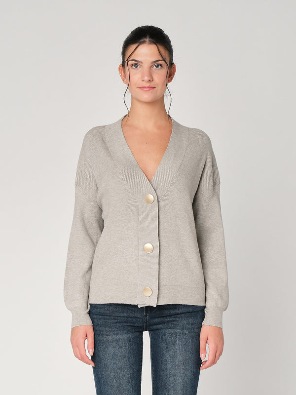 Maglia collo V con bottoni