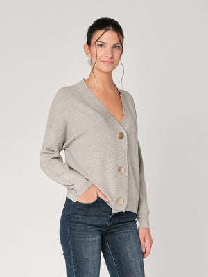 Maglia collo V con bottoni