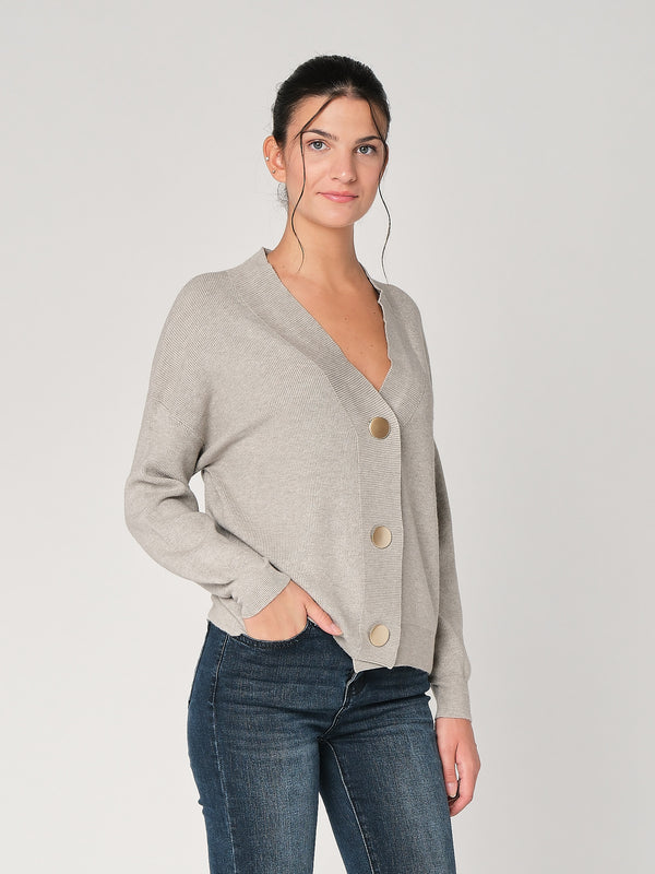 Maglia collo V con bottoni