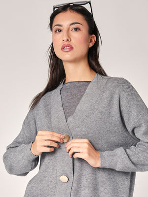 Maglia collo V con bottoni