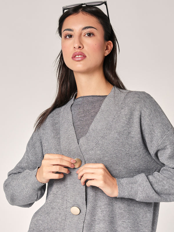Maglia collo V con bottoni