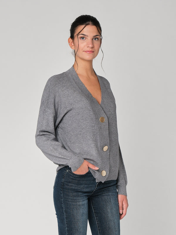 Maglia collo V con bottoni
