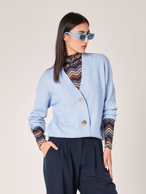 Maglia collo V con bottoni