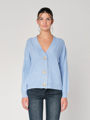 Maglia collo V con bottoni