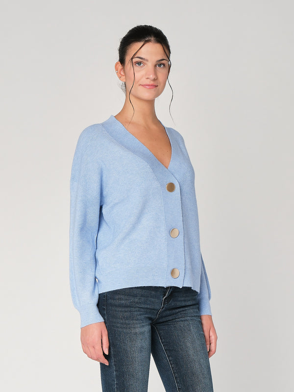 Maglia collo V con bottoni