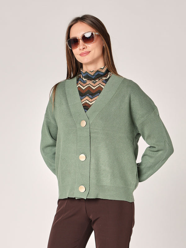 Maglia collo V con bottoni