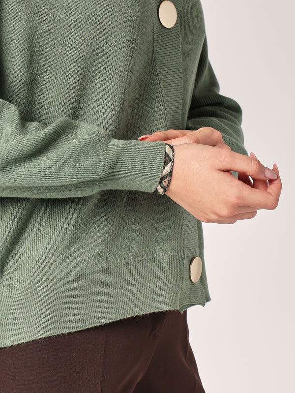Maglia collo V con bottoni