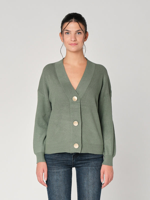 Maglia collo V con bottoni