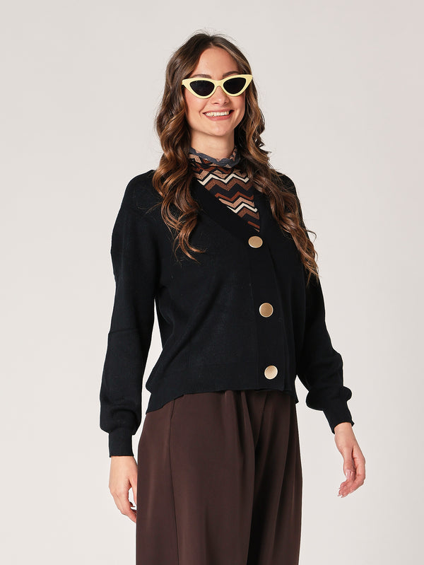 Maglia collo V con bottoni