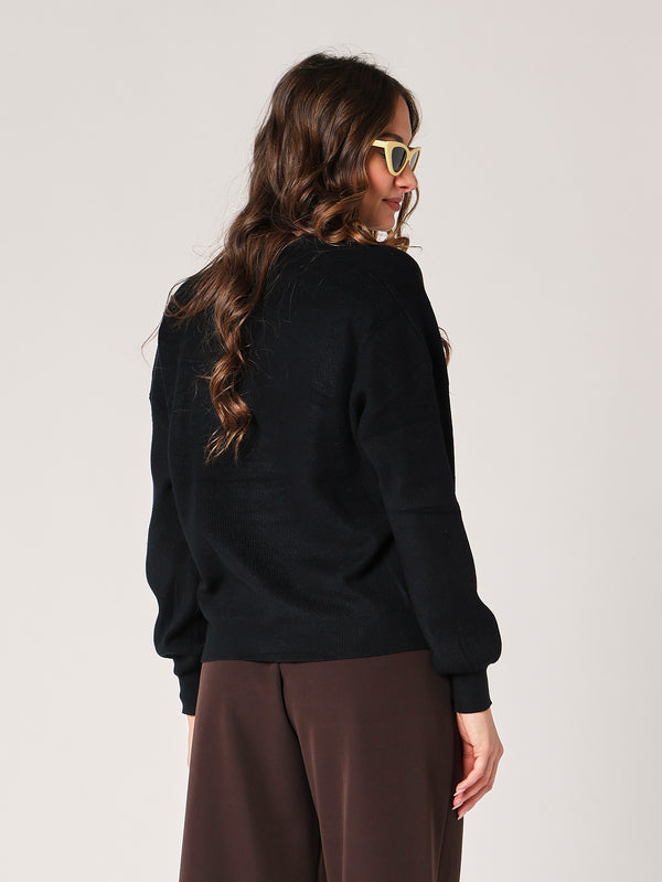 Maglia collo V con bottoni